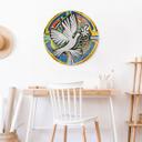 Glasbillede - Farverig fredsdue - inspireret af Matisse - Zamart