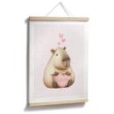 Capybara-børneplakat med kærlighedshjerte