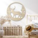 Decoración en madera chopo - Ciervo en el bosque