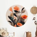 Vinilo decorativo Amapolas rojas coral - Treechild - Redondo