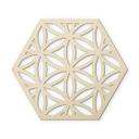 Decoración en madera de álamo - Hexágono Flor de la Vida