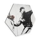 Hexagon - Alu-Dibond - Banksy - Flower Thrower