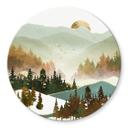 Tableau sur verre rond SpaceFrog Designs - Matin d'automne