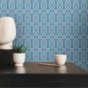 retro tapet i grafisk stil blå grå - vintage geometrisk non-woven tapet