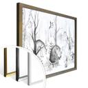 Póster Kvilis - Amigos animales en el bosque - blanco y negro