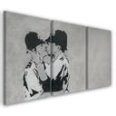 3 stykke lærredstryk, Banksy Kissing Policemen