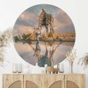 Vinilo decorativo reflejo de una jirafa en libertad - Amtmann - Redondo