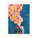 Póster de mujer con flores rosas en el pelo - Hülya