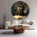 Rundt lærredsmaleri Buddha Zen Abstraktion