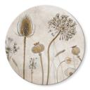 Tableau sur verre rond Disher - fleurs séchées