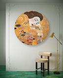 Rundt lærredsbillede - abstrakt portræt af en kvinde - G. Klimt