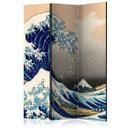 Screen room divider - Den store bølge ud for Kanagawa, 3-delt