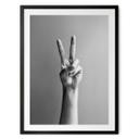 Póster en blanco y negro | Mano de la Victoria - Signo de paz y victoria - Bühler