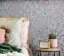 Blomstertapet non-woven Novamur Jackie pink, sølv