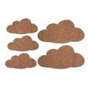Decoración en madera caoba - Juego de nubes (5 piezas)