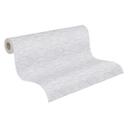 grafisk bølgemønster tapet sølv hvid - non-woven metallic effekt tapet