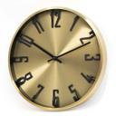 Moderne Wanduhr im Metallic-Look aus Aluminium, gold | Ø 30 cm