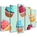 5 stykke lærredsprint, Cupcakes slik