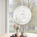 Akrylbillede, vinduesbillede til at hænge op Time out med kaffe og te - Rund