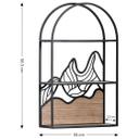 Wandregal Hängeregal Berglandschaft - Aus Holz und Metall - 34x56x12 cm