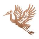 Decoración en madera grulla - pájaro elegante - caoba