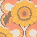 Ikke-vævet tapet i retrostil - blomstret tapet farverigt - tapet med vintage mønster