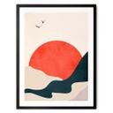 Póster Amanecer en el paisaje con palomas - Kubistika