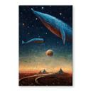 Tableau sur verre Heine - Two whales in space - Astro Cruise