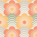 Vintage blomstertapet orange gul - retro ikke-vævet tapet i blomsterstil - vintage mønster tapet