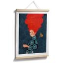 Póster mujer con vestido de flores y mariposa - Hülya