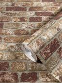 Sten-effekt tapet, non-woven brun, beige 