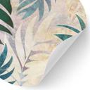 Vinilo decorativo selva Hojas de palmera exóticas en verde dorado - Manovski - Redondo