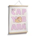 Børneplakat Capybara typo design med blomster