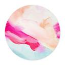 Póster Pinceladas Rosa y Turquesa - Redondo - Haniff