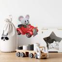 Wallsticker - Agullo - Mus i rød bil