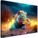 Canvas Print Neon Lion Abstrakt Natur