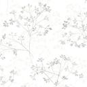 Papel pintado no tejido hojas naturaleza floral mate en blanco verde