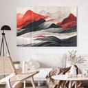 Akrylbillede Treechild - Red Mountains in Japan