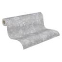 Non-woven tapet silvergrå - metallisk tapet i gipsutseende - industriell stil för vardagsrum