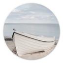 Tableau sur alu-Dibond rond Le bonheur sur la plage de la mer Baltique