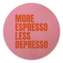 Billede af træ Mere espresso mindre depresso - Fritsch - Rund