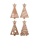 Decoración en madera - Árbol de Navidad con Muestra set de 4 - madera de caoba