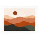 Póster Suaves colinas bajo el sol del atardecer - Costa
