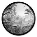 Póster Sir Edward - Paisaje con leopardos blanco y negro - Redondo