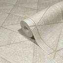 Non-woven tapet med geometrisk mønster, trekanter beige grafik