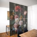 Rumdeler, skærm, privatlivsskærm hængende stilleben med blomster i en glasvase - Heem