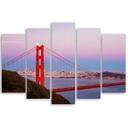 Lærred print 5 styk, Golden Gate Bridge Panorama