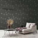 Papel pintado estampado círculos negro no tejido diseño papel pintado moderno para dormitorio