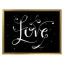 Póster Handlettering Love - negativo negro
