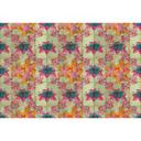 Farverigt blomstertapet - orange & magenta på en beige baggrund - non-woven
